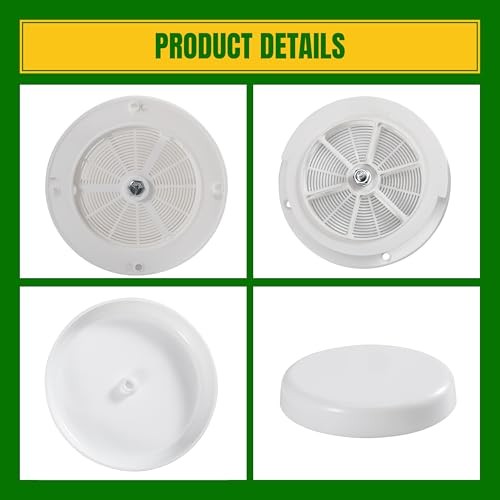 1 Pcs RV Roof Mushroom Vent Plumbing Vents with 1 Pcs 1 Pcs Vent+1 Pcs Cover