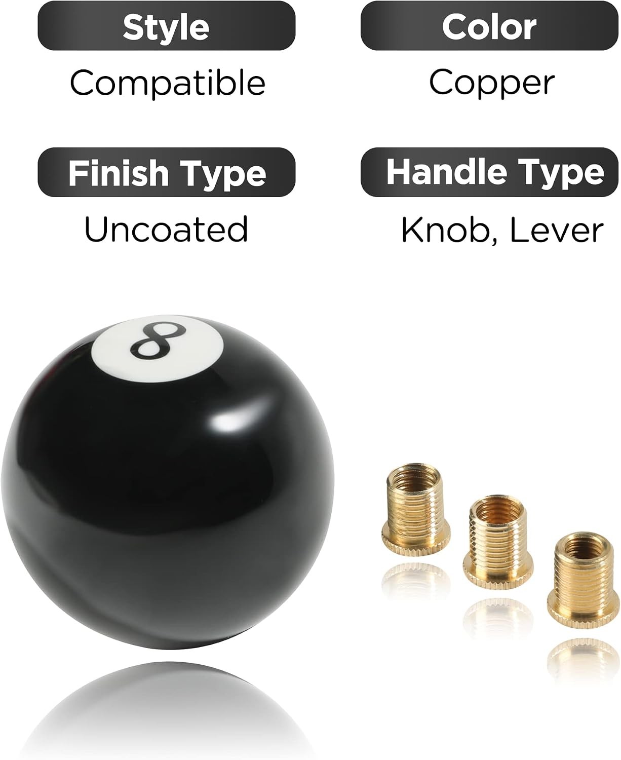 Shift Knob Manual Gear,Round Shift Knob Acrylic Gear,4 5 6 Speed Universal Shift