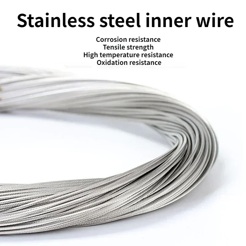 2M Bike Brake Shift Cable Stainless Steel Inner Wire Set 5-50pcs