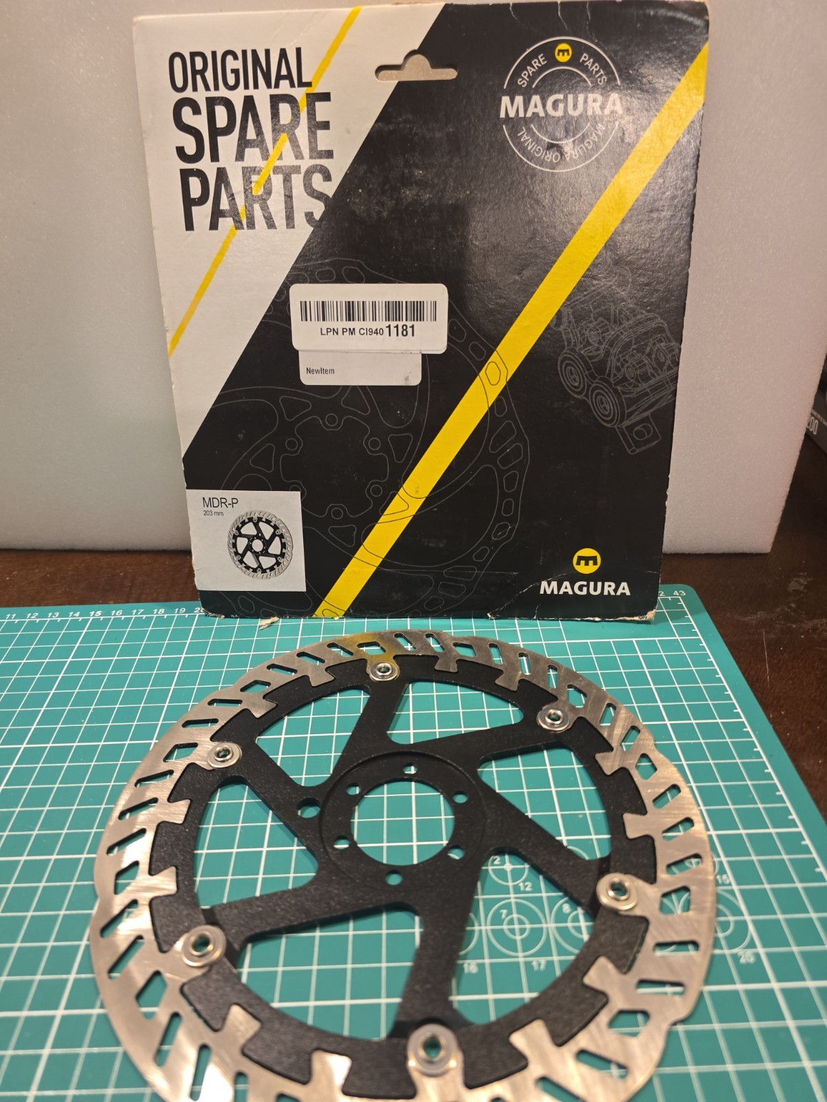 Magura MDR-P Disc Brake Rotor – 203mm, 6-Bolt, For eBike, Silver/Black