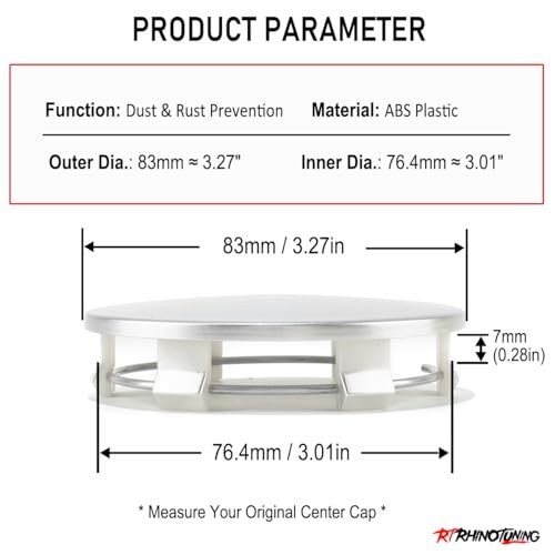 4 PCS 83mm Wheel Center Caps Compatible with Tahoe Suburban Yukon Silver
