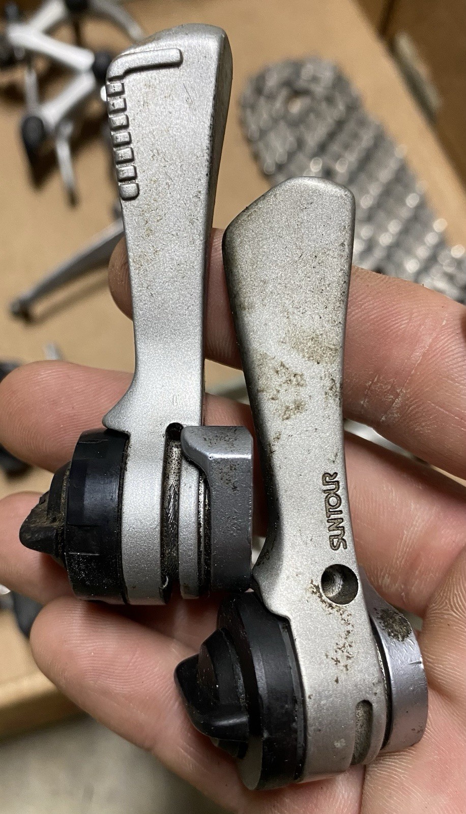 SUNTOUR EDGE 4050 ACCUSHIFT GROUPSET OVALTECH BRS DIA-COMPE 2X7