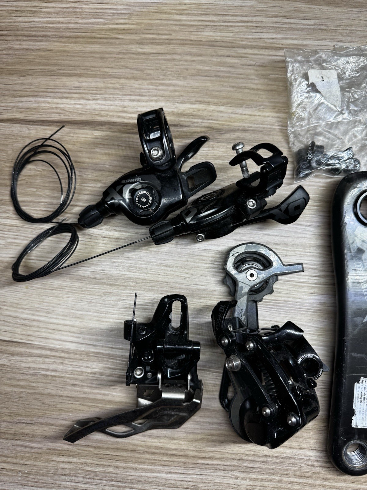 SRAM X0 2×10 Drivetrain Set – Shifters, FD, RD, Crankset (No Chainrings)