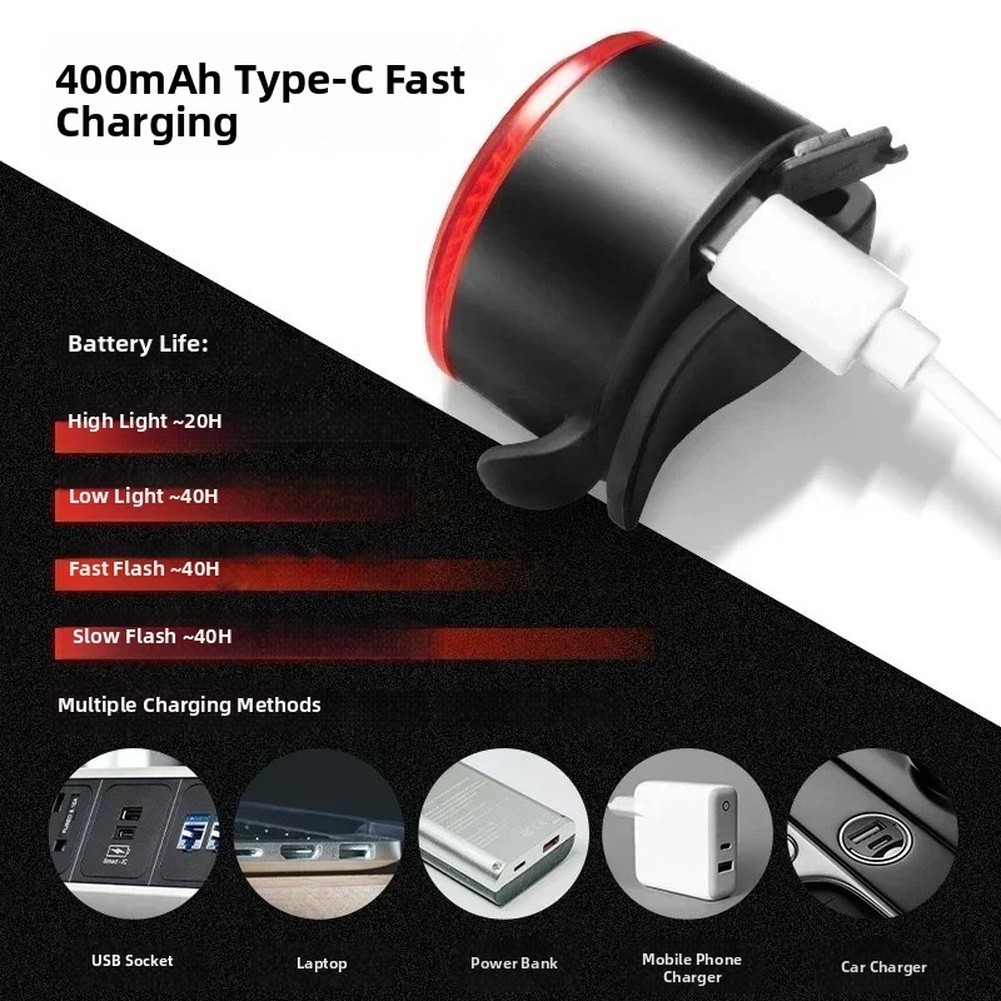 COB Bicycle Light Set 500 Lumens 4 Modes USB Rechargeable Lightweight 26g