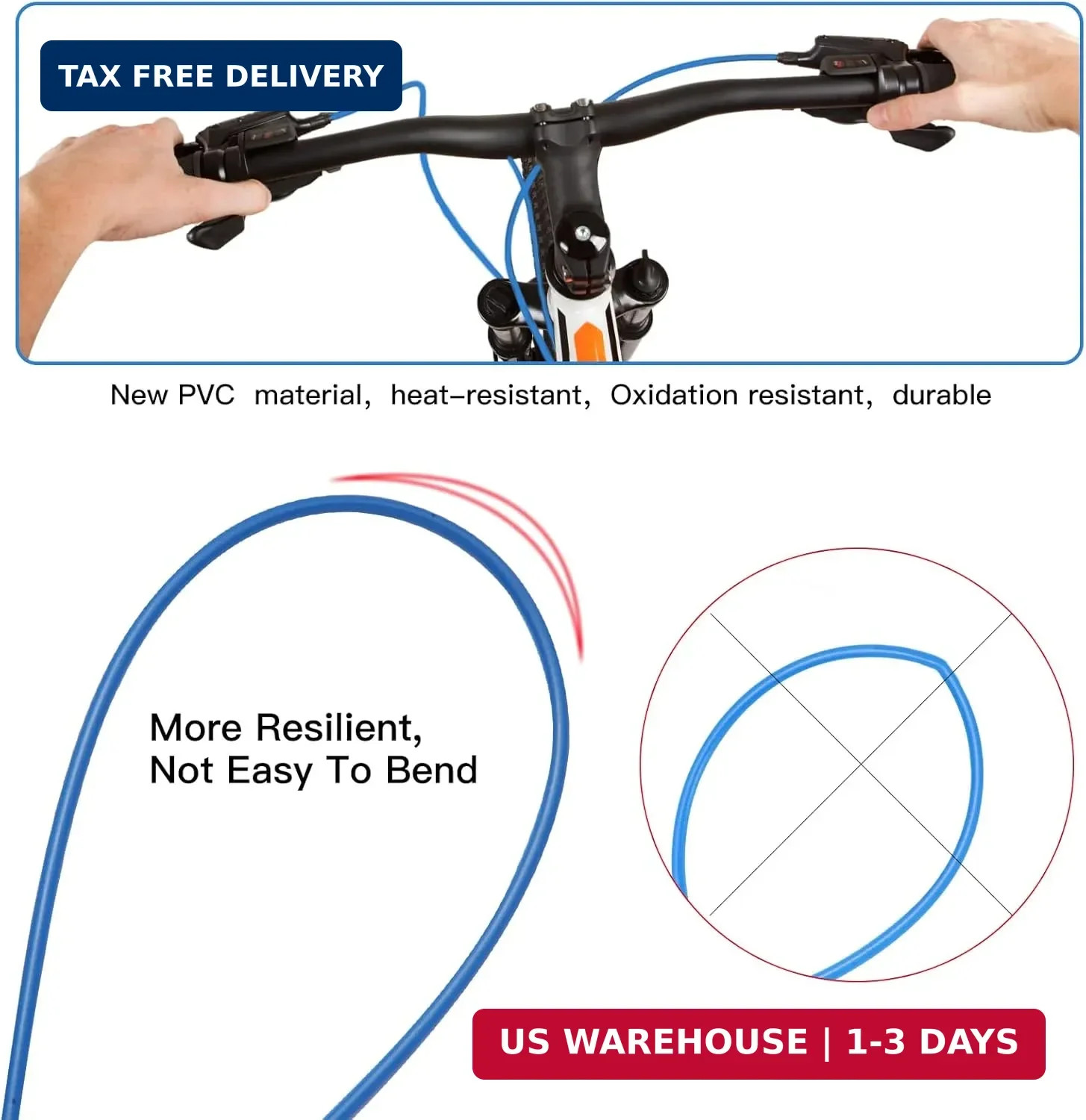 Universal Brake Cable Housing,5mm 3Meters,Lined Bicycle/Bike Brake Cable Housing