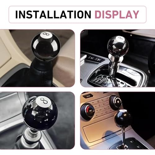WZP Shift Knob Manual Gear, 8 Ball Round Shift Knob, Acrylic 5 6 Speed Shifter