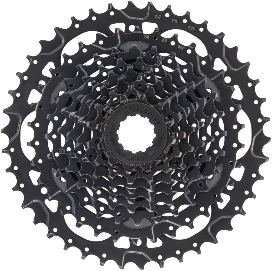 microSHIFT Acolyte Cassette – 8 Speed, 12-42t, Black, ED Coated