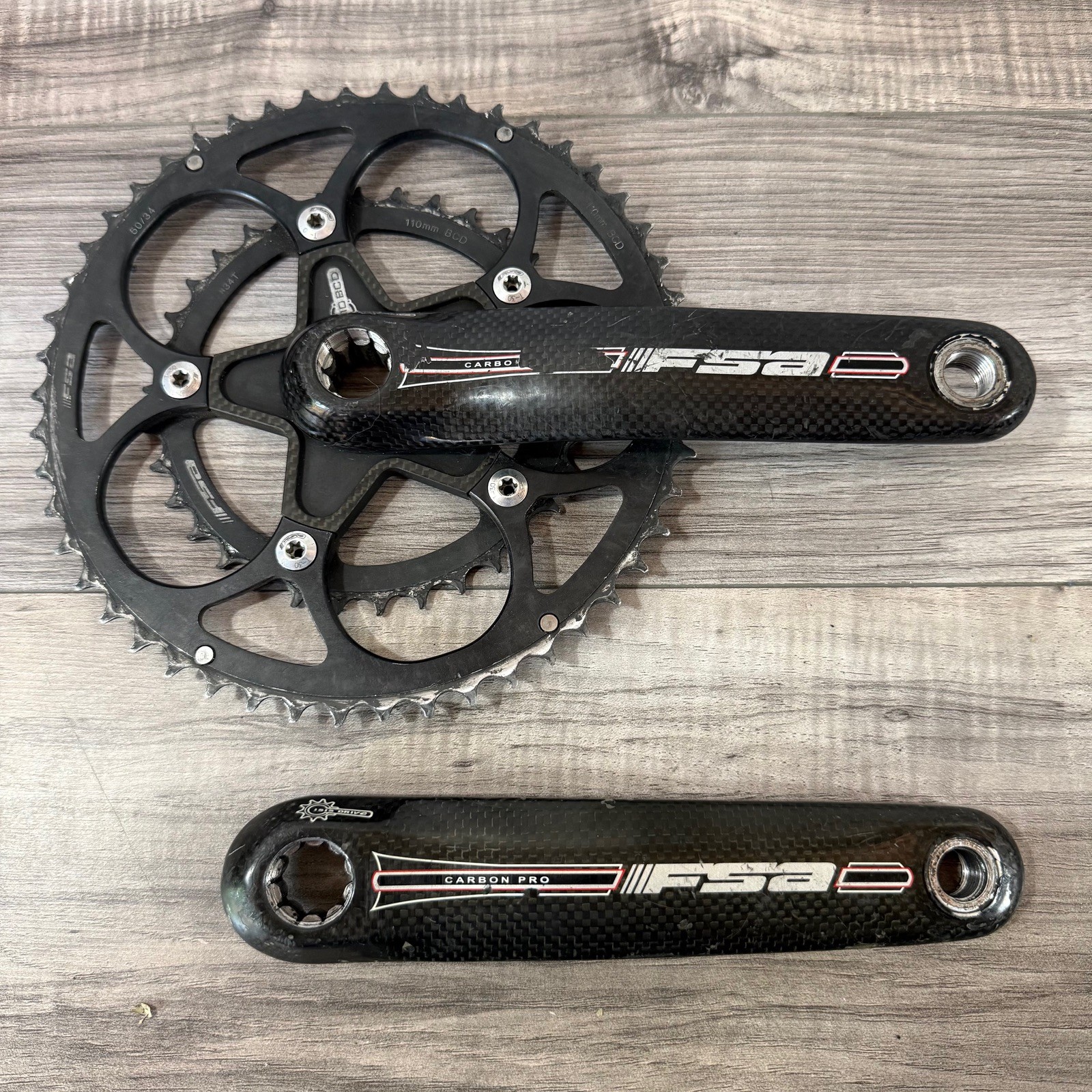 FSA Carbon Pro Road Crankset 110BCD / 172.5 ISIS Drive 50 34 Double