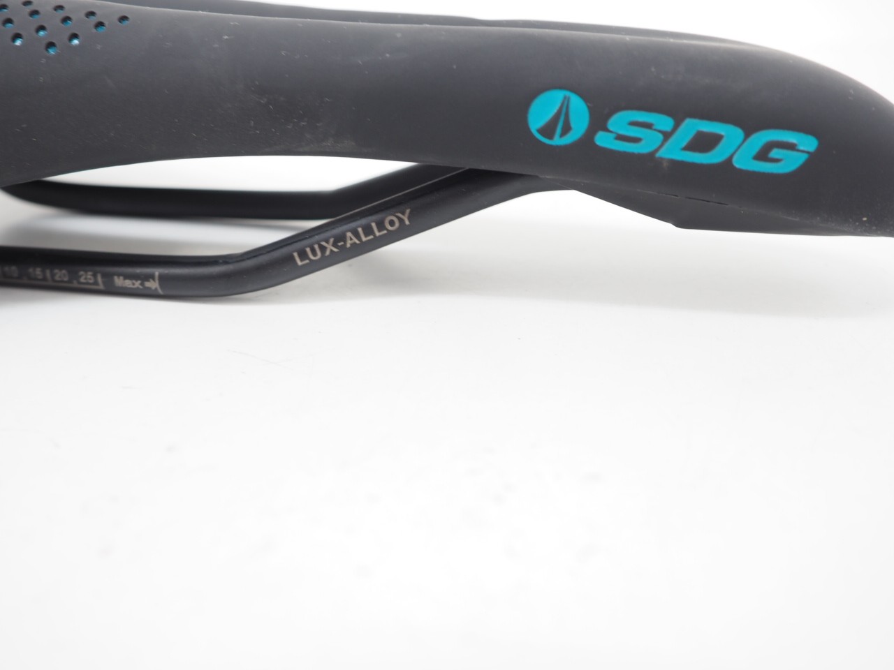 SDG Allure Bicycle Saddle Black / Blue Lux-Alloy 270mm x 135mm