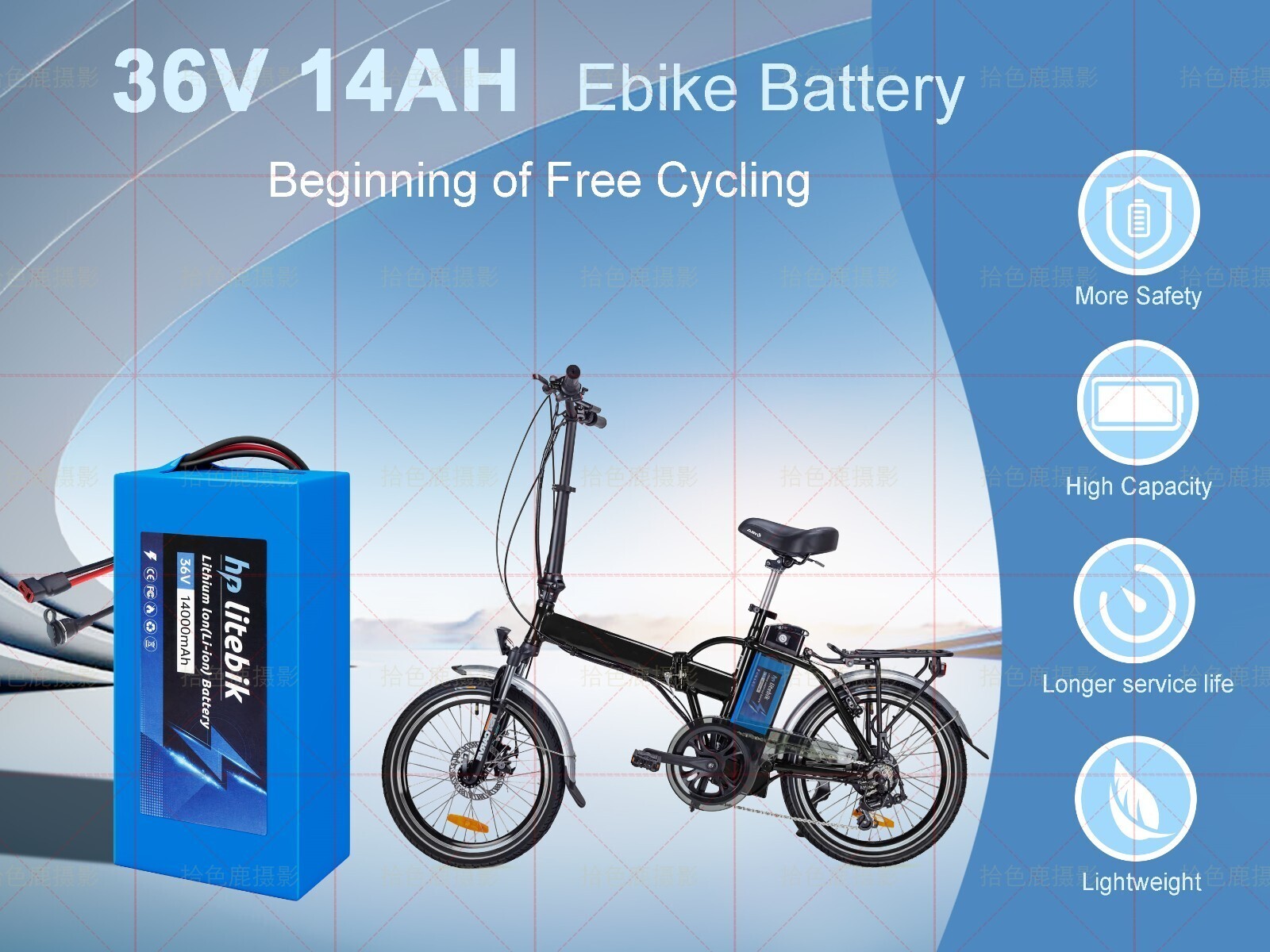 36V 14Ah Lithium ion Ebike Battery For 36V 0-1000W Electric E-bike Bike Motor US