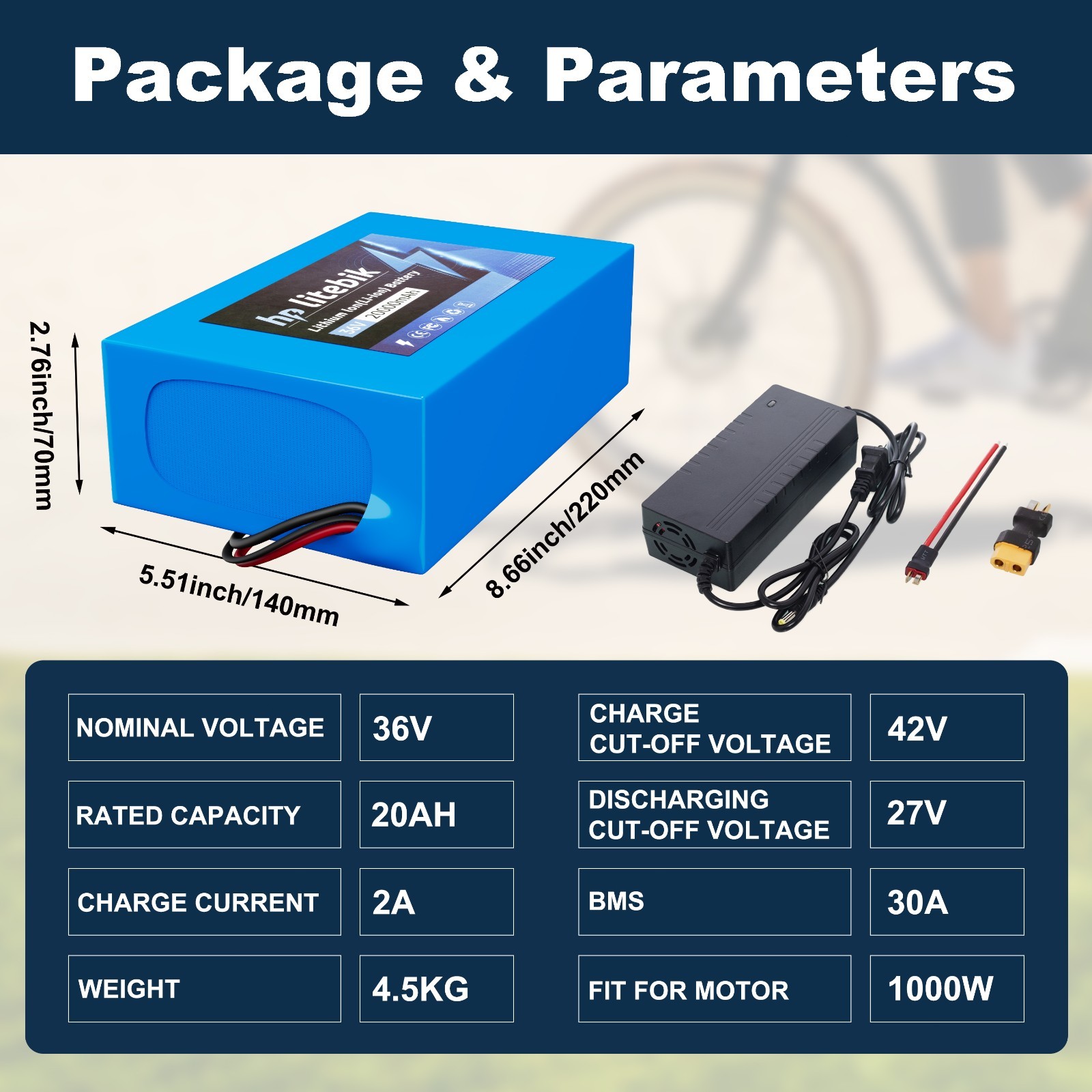 36V/48V electric bicycle Lithium Battery 8Ah/10Ah/14Ah/20Ah for ≤1200W Motors