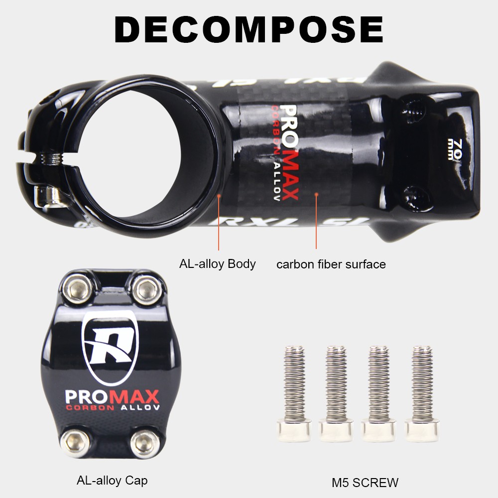Carbon Bike Stem Handlebar Stems 6 Degree 31.8mm Aluminum Alloy 60-120 Bicycle