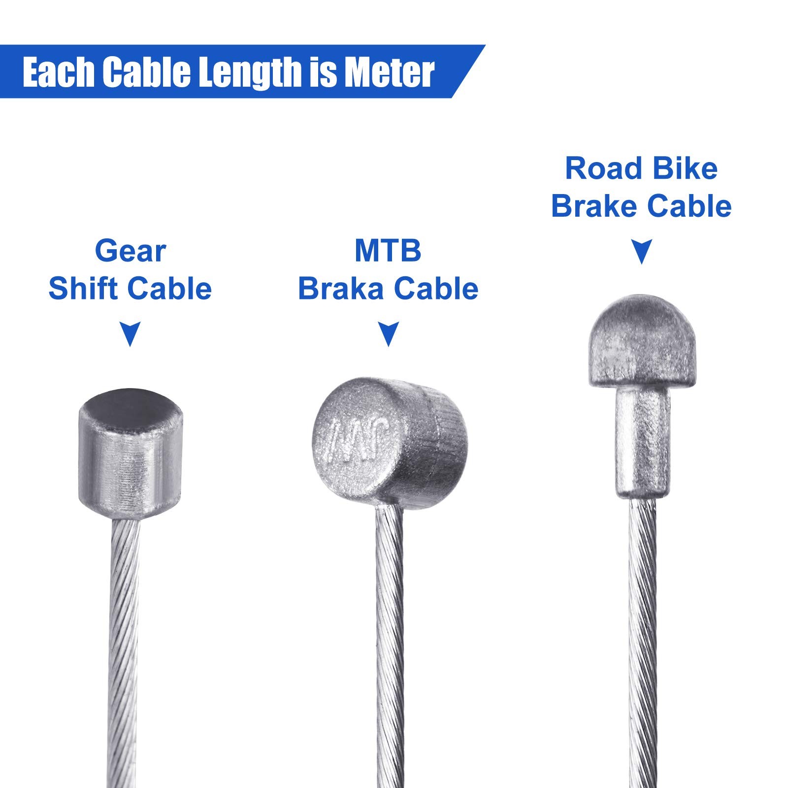 Boao Universal Bike Brake Cable Kit Derailleur Bicycle, Shifter Blue
