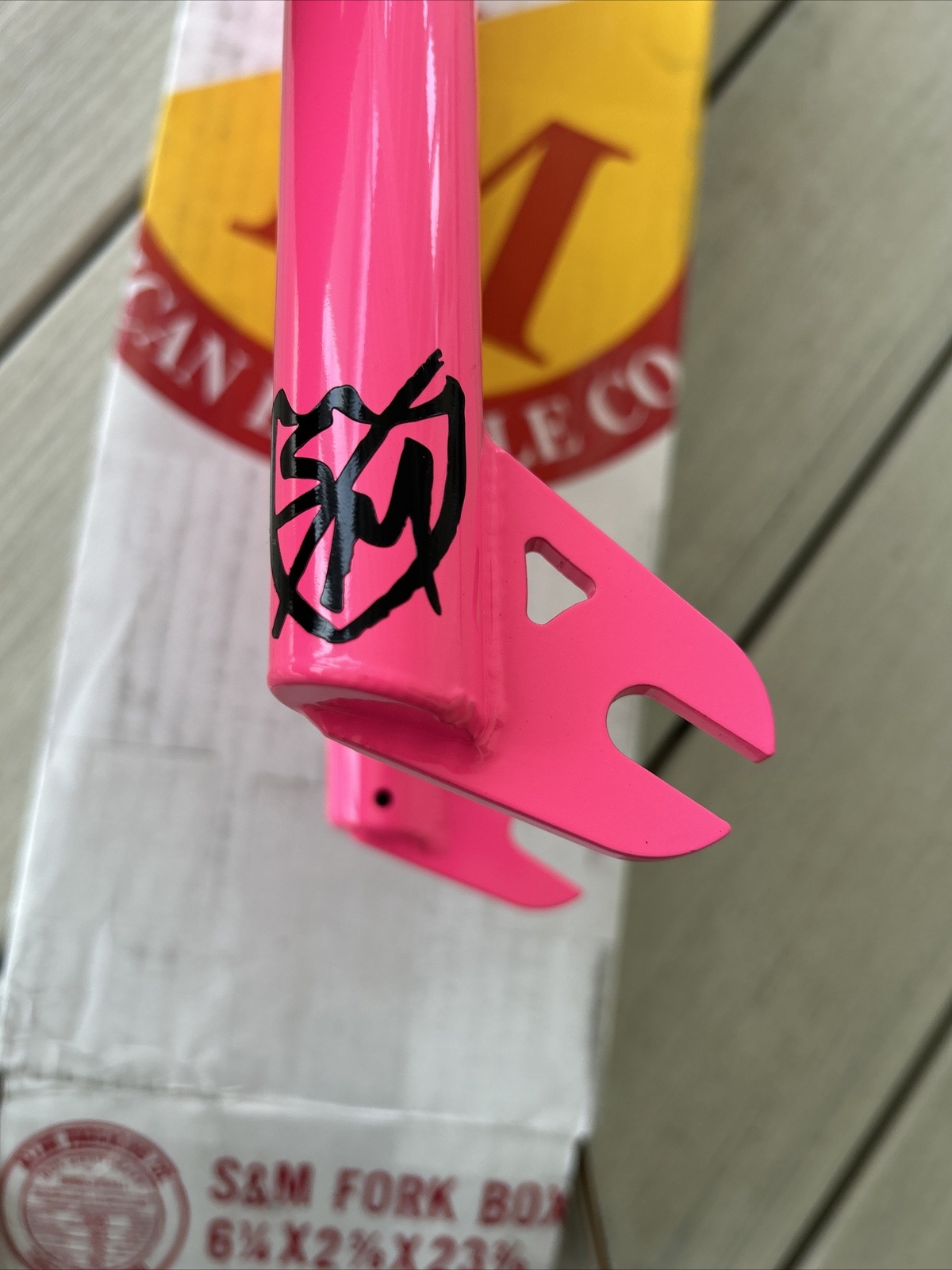S&M BMX BIKE WIDEMOUTH BICYCLE 3/8″ FORK HOT PINK MADE IN USA