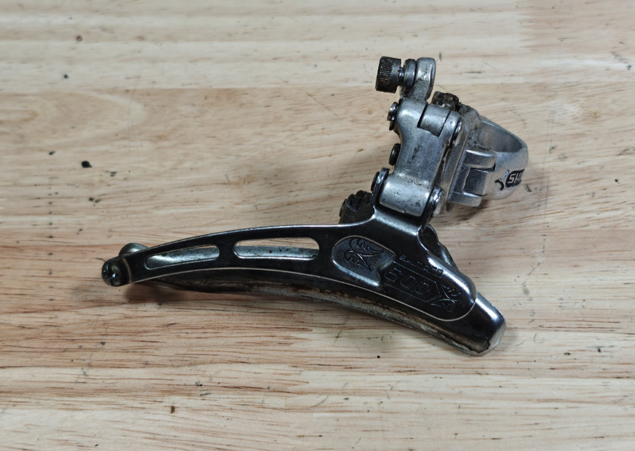 Vintage Shimano 600 Arabesque Front Derailleur 28.6 Clamp 2x Double