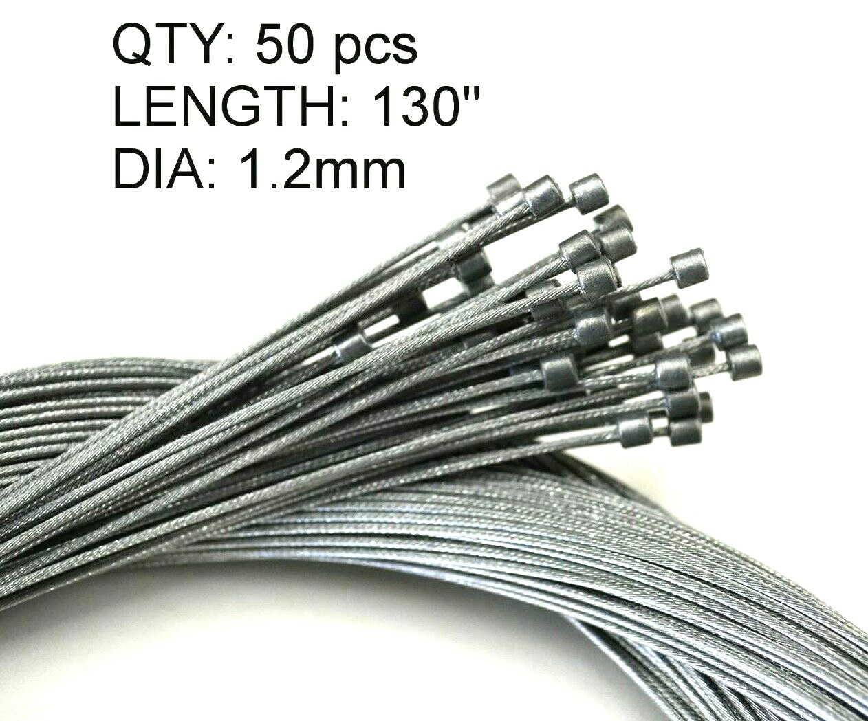 X-Long 1.2 x 3302mm /130″ Shifter Derailleur Inner Cable Wire Tandem Recum Bike