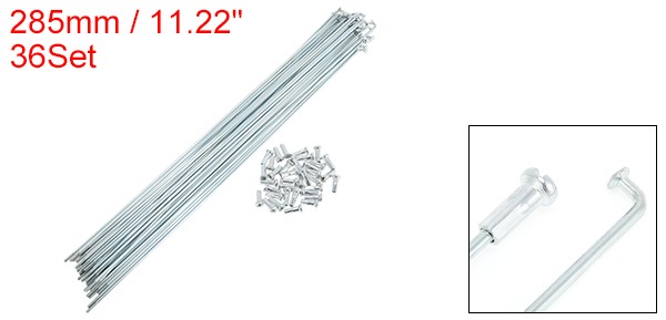 36 Set 14G Bicycle Spokes 285mm Bike Wheel Spokes Galvanized autobon Steel