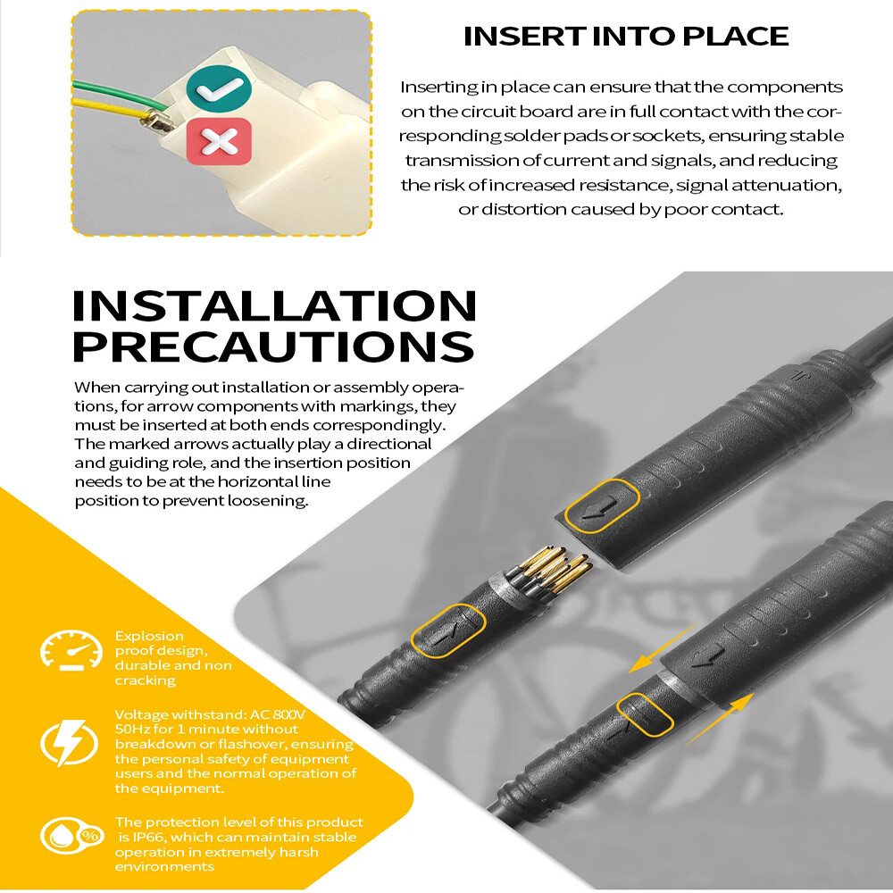 E-bike Electric Bicycle Hub Motor Extension Cable 9 Pin Male Female 90/130/160cm