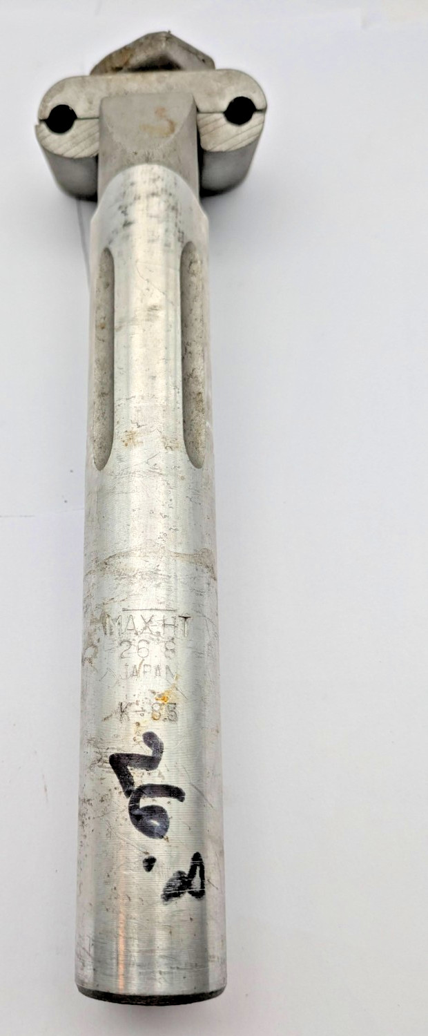 SR LAPRADE SAKAE ALUMINUM SEATPOST 26.8 MM SILVER FLUTED JAPAN K-85