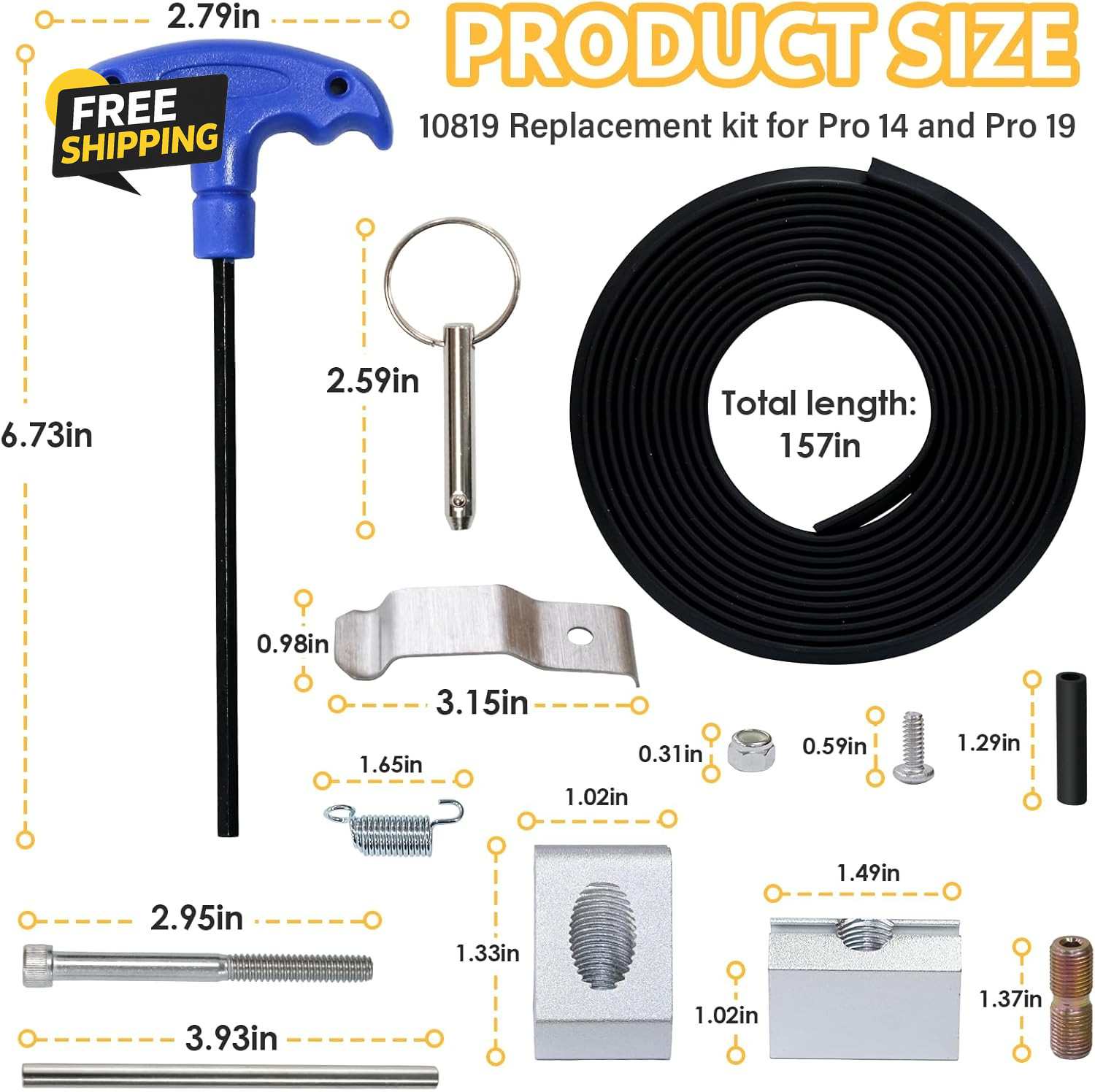 Upgraded 10819 Brake Tune up Kit, Replacement Brake Parts for Tapco Pro 14