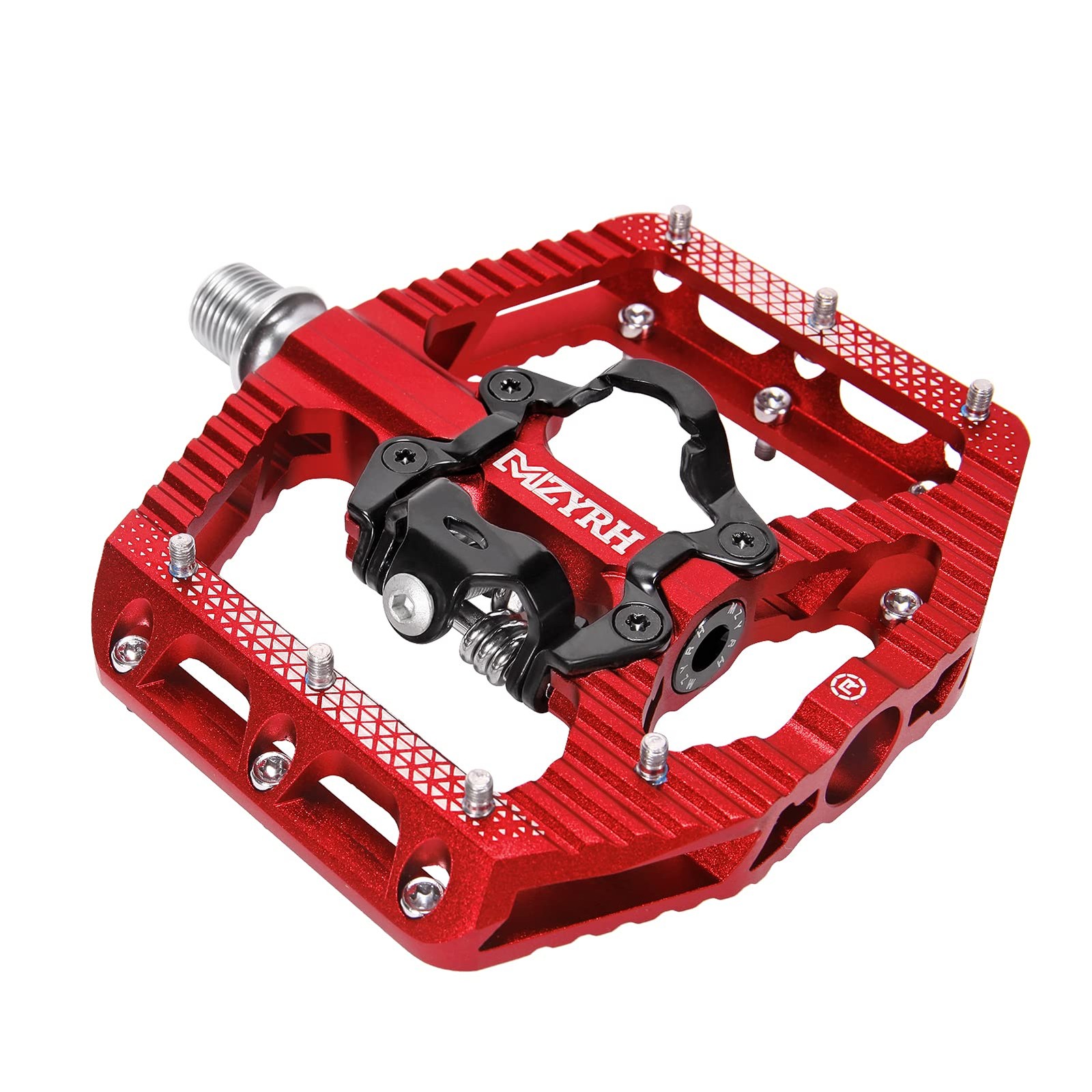 MZYRH MTB Mountain Bike Pedals 3 Bearing Flat Platform Compatible with Dual F…
