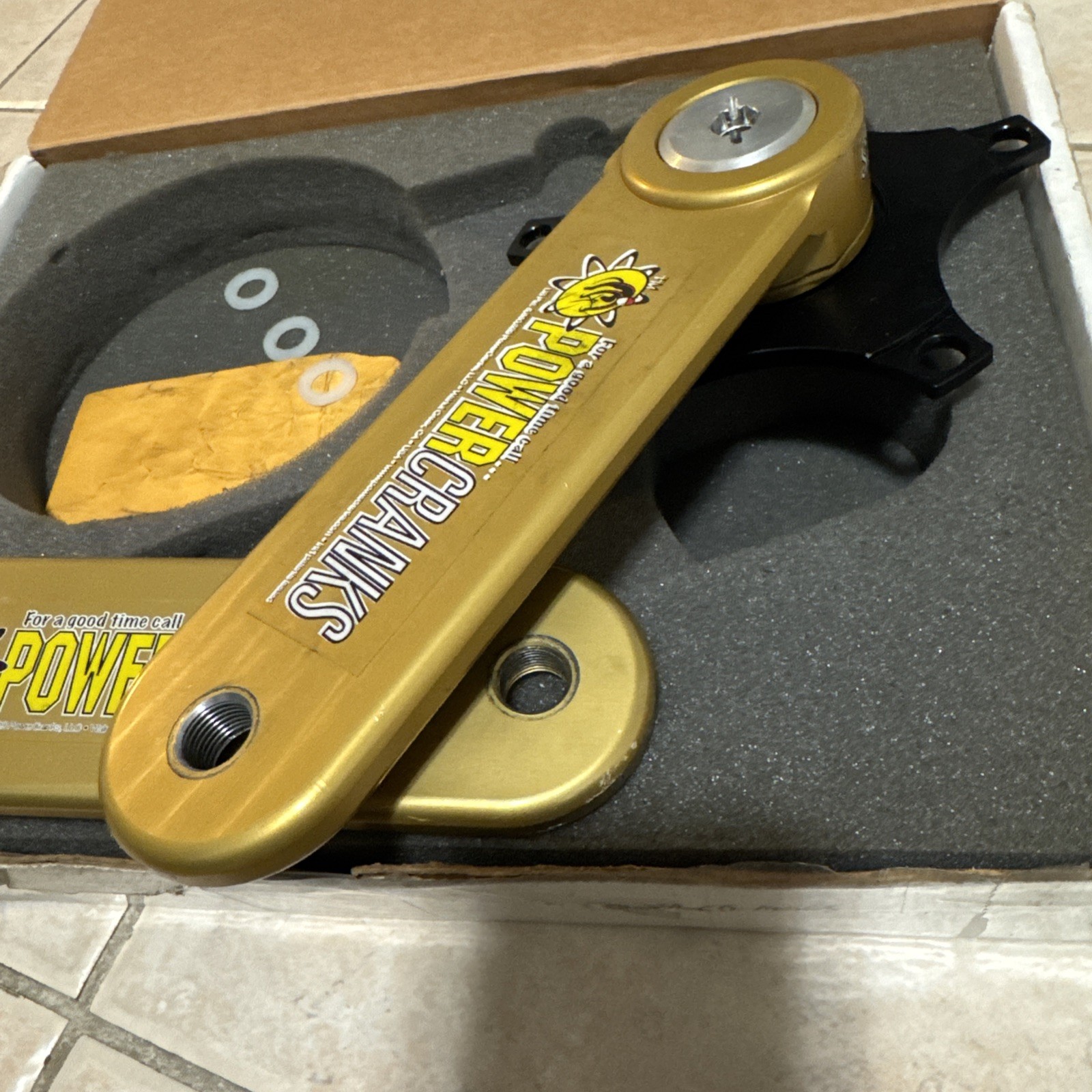 Power Cranks 175.mm Training Crankset w/ Bottom Bracket Gold