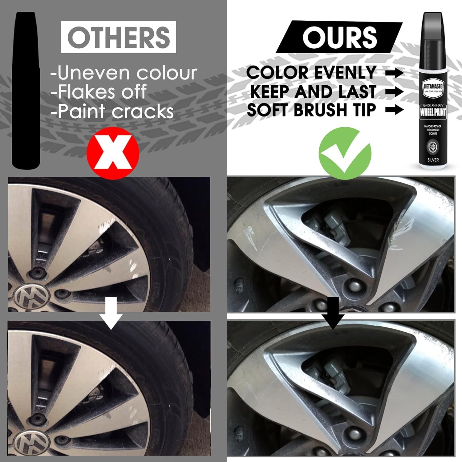 Matte Black Rim Touch Up Paint – Wheel Repair Kit Curb Rash, Quick And Easy