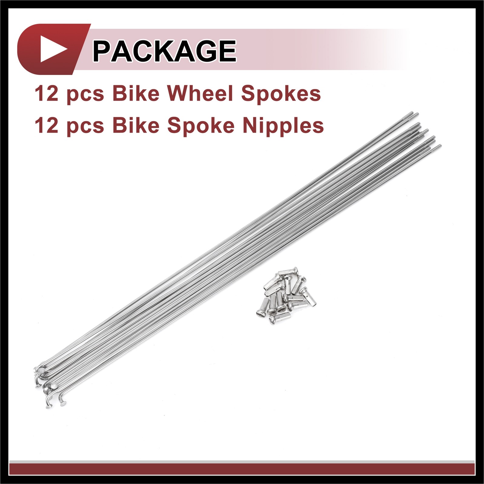 12 Set 14G Bicycle Spokes 285mm Bike Wheel Spokes