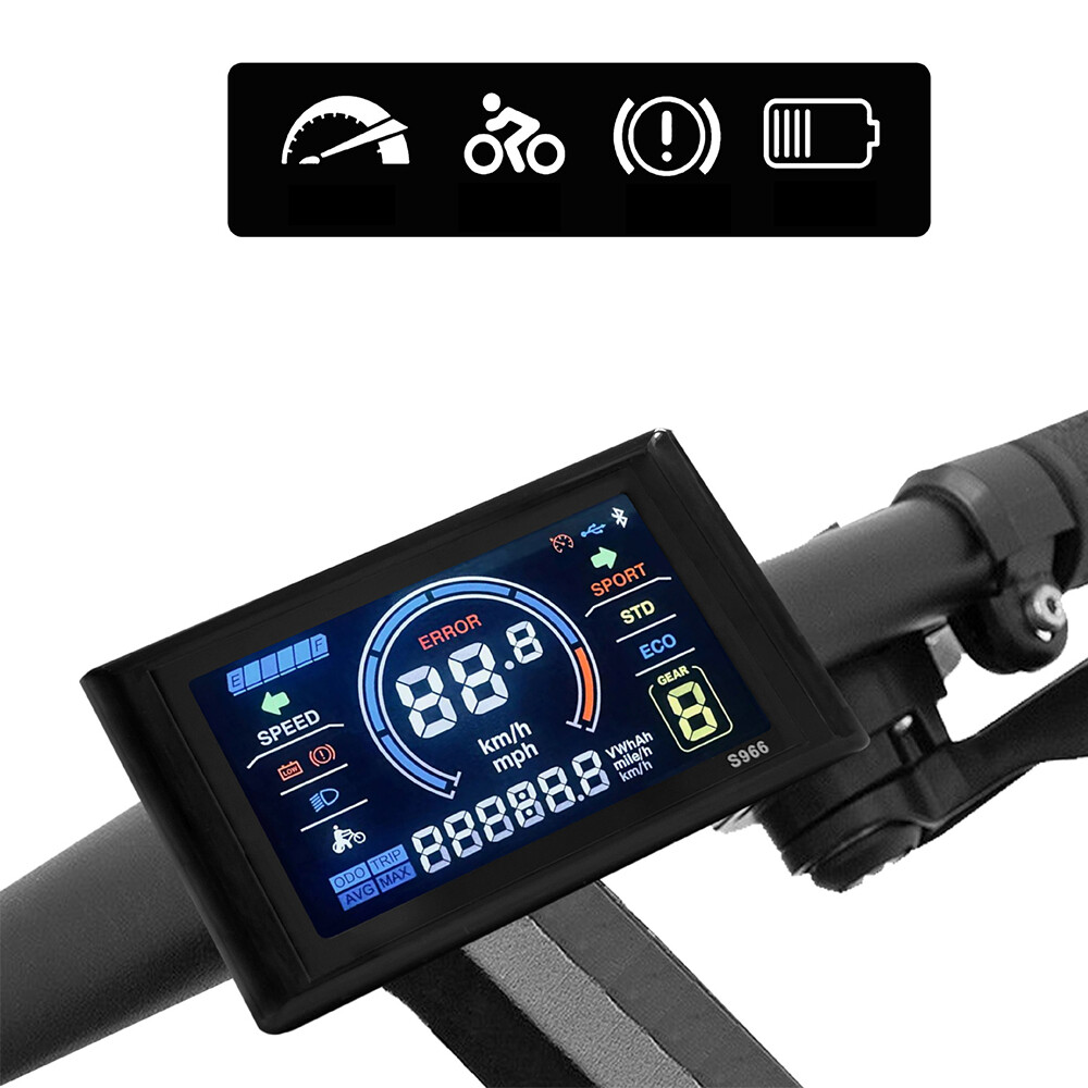 E-bike 24V-72V S966 Colour Display Power Speed Meter Control Panel with NFC 5pin
