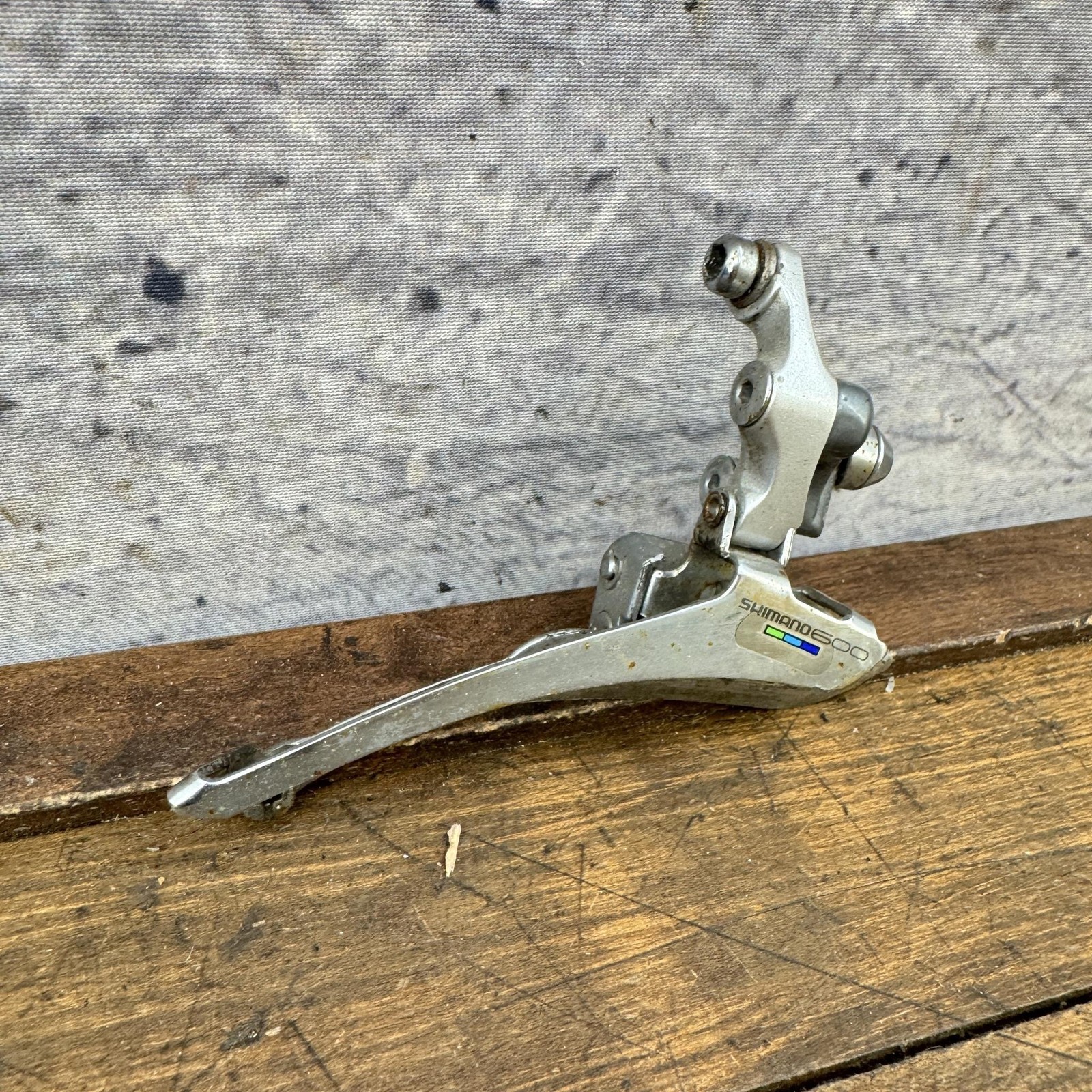 Vintage Shimano 600 FD-6401 Front Derailleur Braze-On Double 8s Bottom Pull Road
