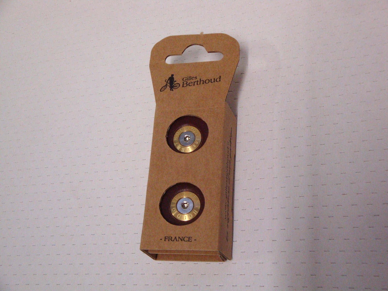 NEW GILLES BERTHOUD LEATHER MTB BAR PLUGS BROWN MTB HANDLEBAR MADE IN FRANCE