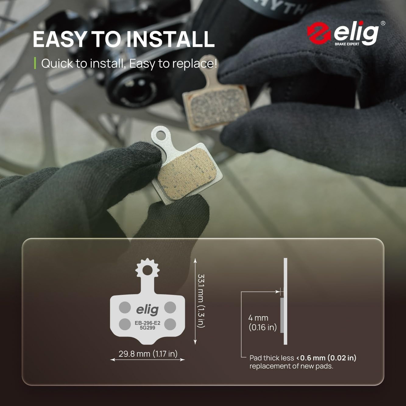ELIG Bike Disc Brake Pads for Avid/Sram Elixir 1 3 5 7 9 R CR Mag, Level T TL TL