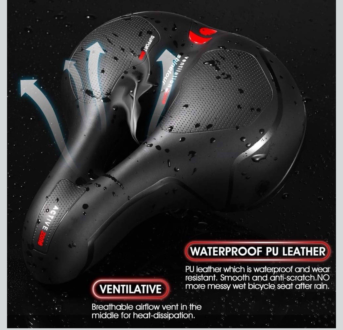 Comfortable Waterproof Bike Seat Cushion for Men Women Memory Foam Shock Abso…