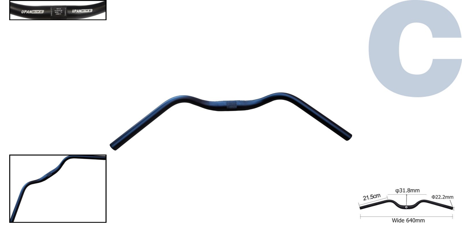 Durable T6061 Aluminum Retro Moustache Handlebar 640mm for Bike Enthusiasts