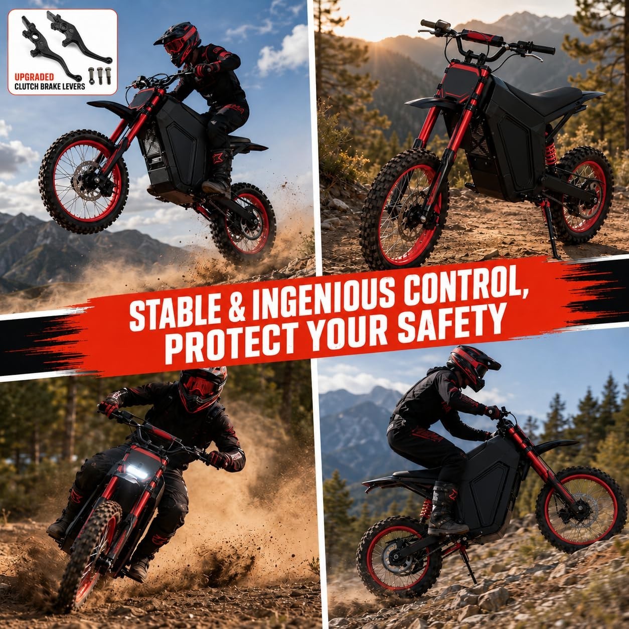 2Pcs Upgraded Brake Levers for Electric Dirt Bike, Durable Anti-Rust Clutch Hand