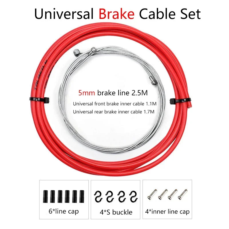Bike Brake Cable Housing Set MTB Derailleur Shifter Cable Kit with Caps