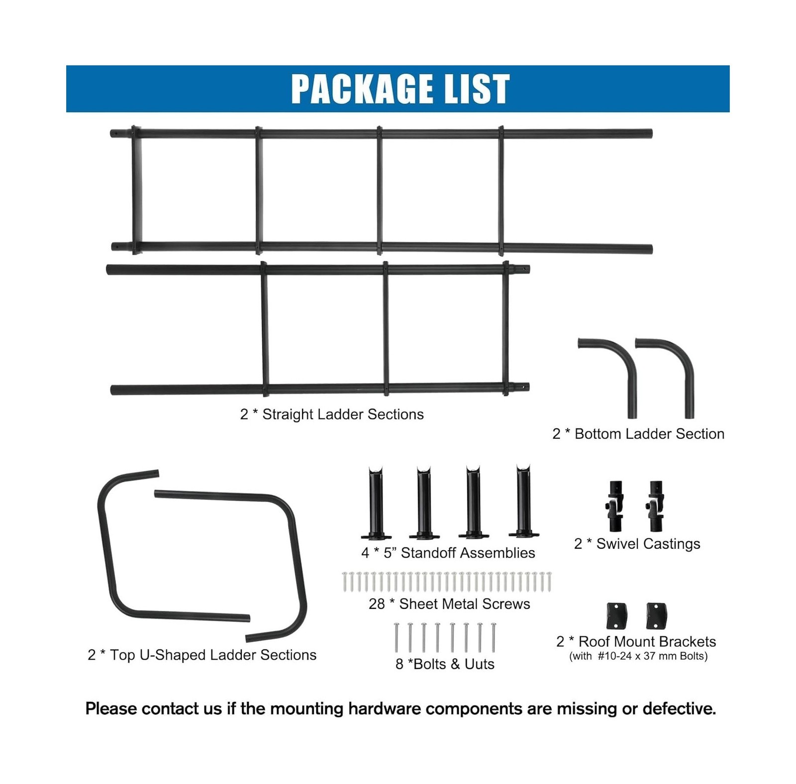 Universal Exterior RV Ladder, 7.6FT-8.4FT Aluminum Travel Trailer Ladder, 250…