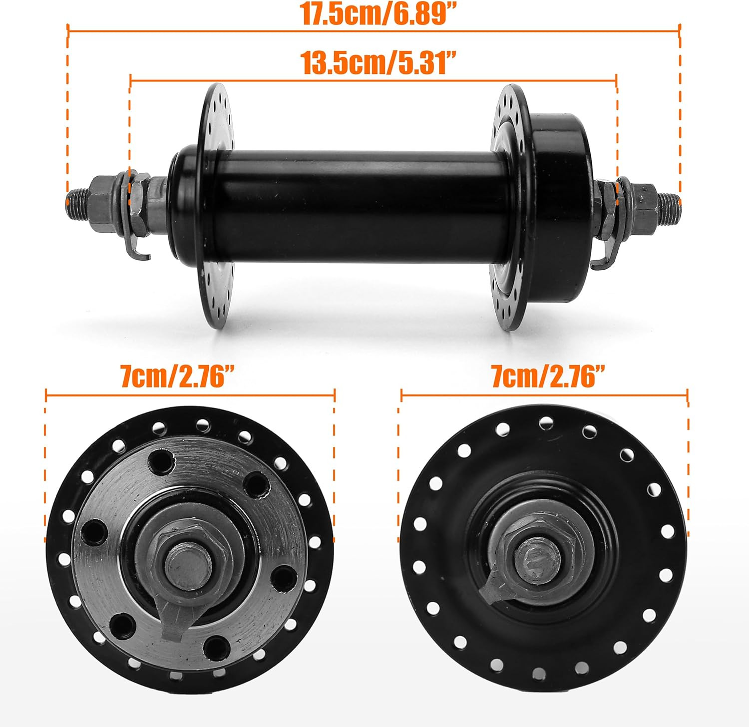 Fat Tire Bike Wheel Part Hub, Rear Hub 195Mm Front Hub 135Mm 36 Holes Thread Cas