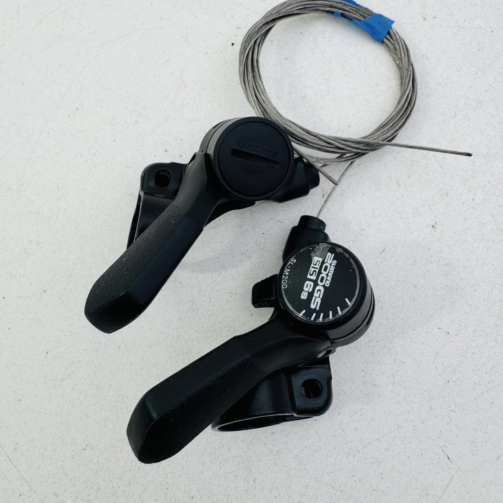 Vintage Shimano 200GS SL-M200 Trigger Shifters Set 6 Speed Black MTB Bike A43