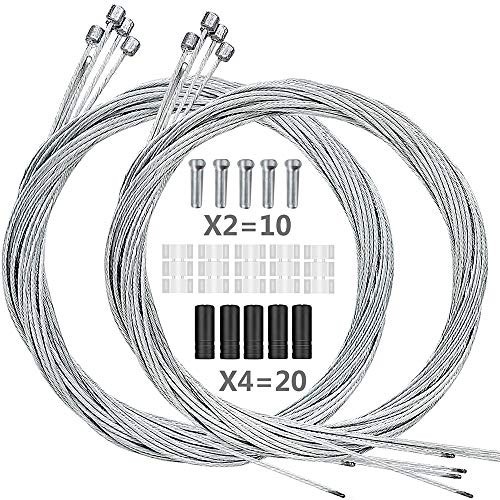 10 Pack Bike Shift Cable Kit 2.1m Zinc Coated Stainless Steel for Mountain Road