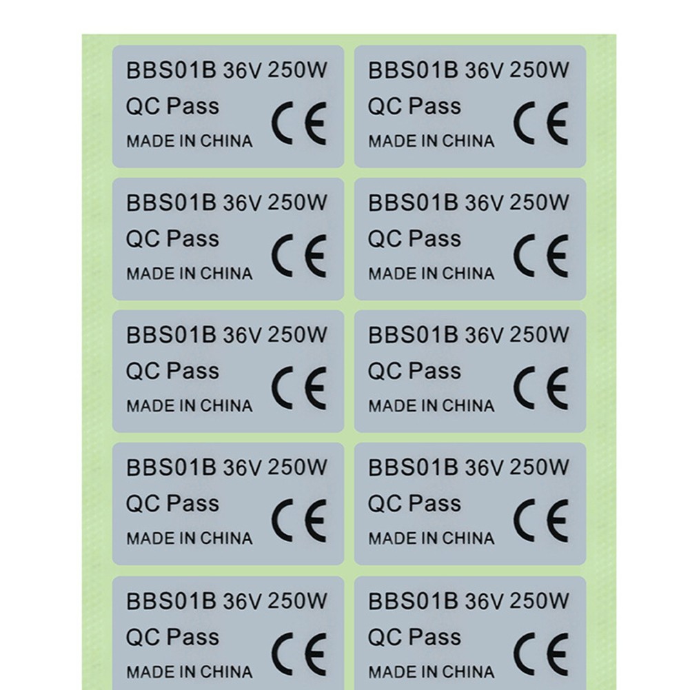 20PCS 36V250W Ebike Sticker for Front Rear Hub Motor Label Tag Electric 3429