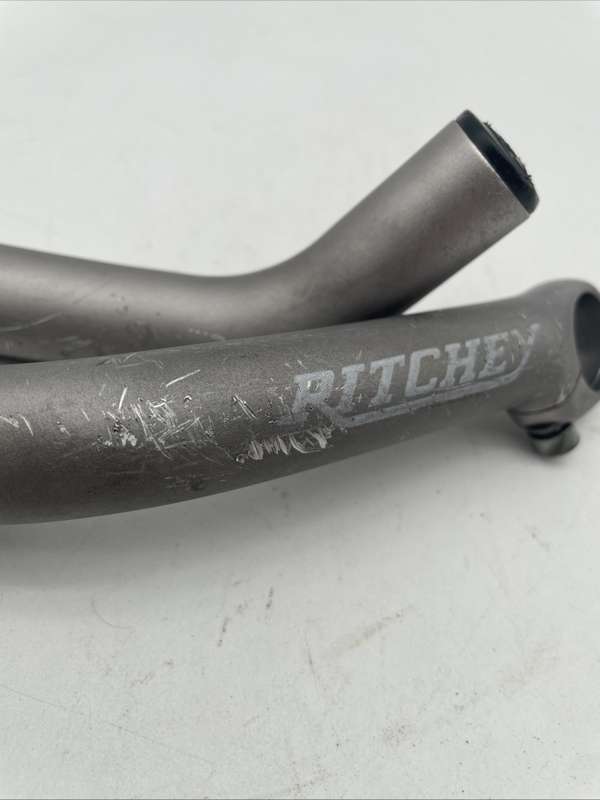 90s Era Ritchey Logic Expert Bar Ends Forged Alloy Clamp Long Bend Silver