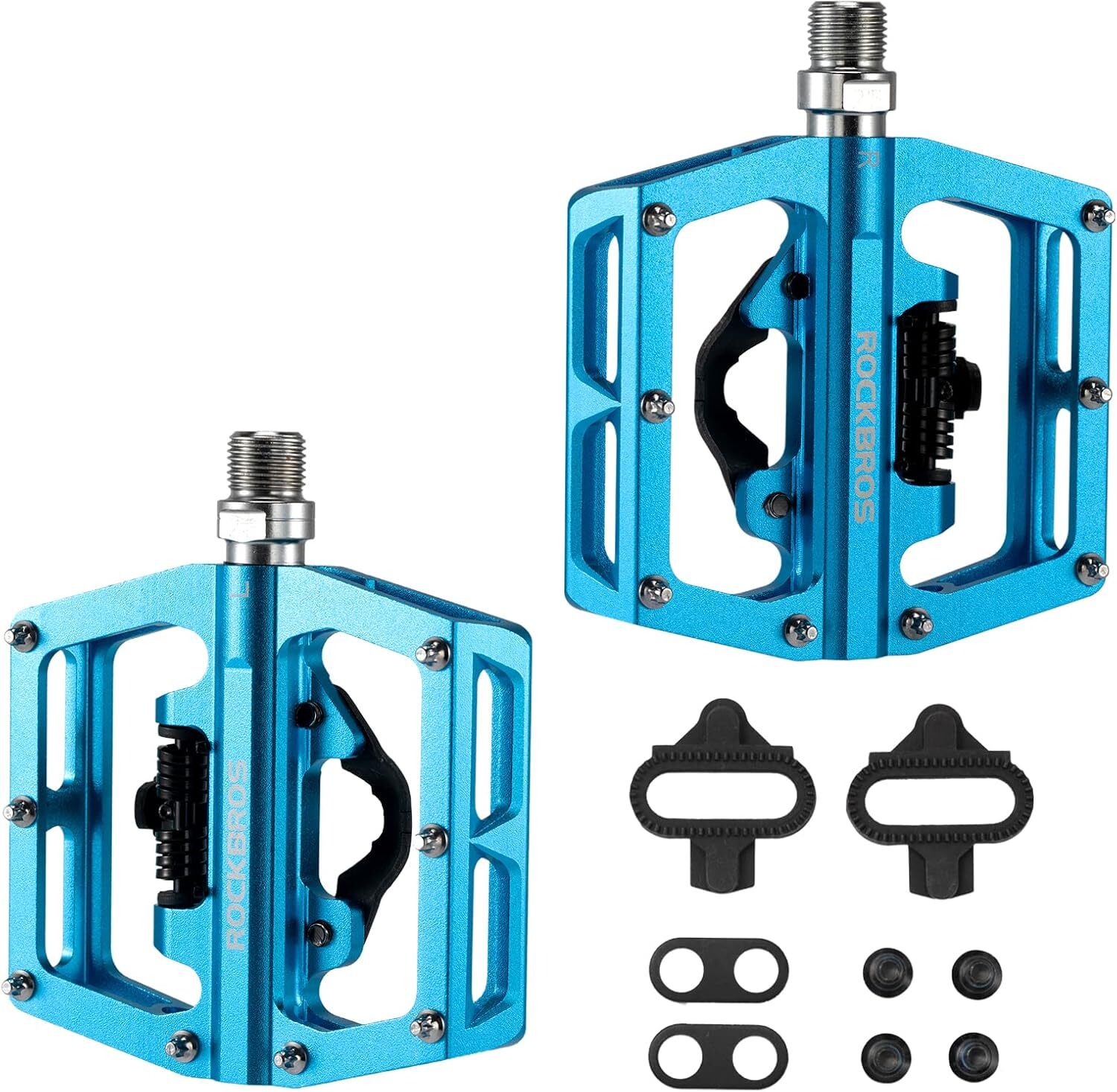 ROCKBROS Bike Pedals SPD Lock Pedals Non-Slip 2 in 1 Dual Function Pedals 9/16″