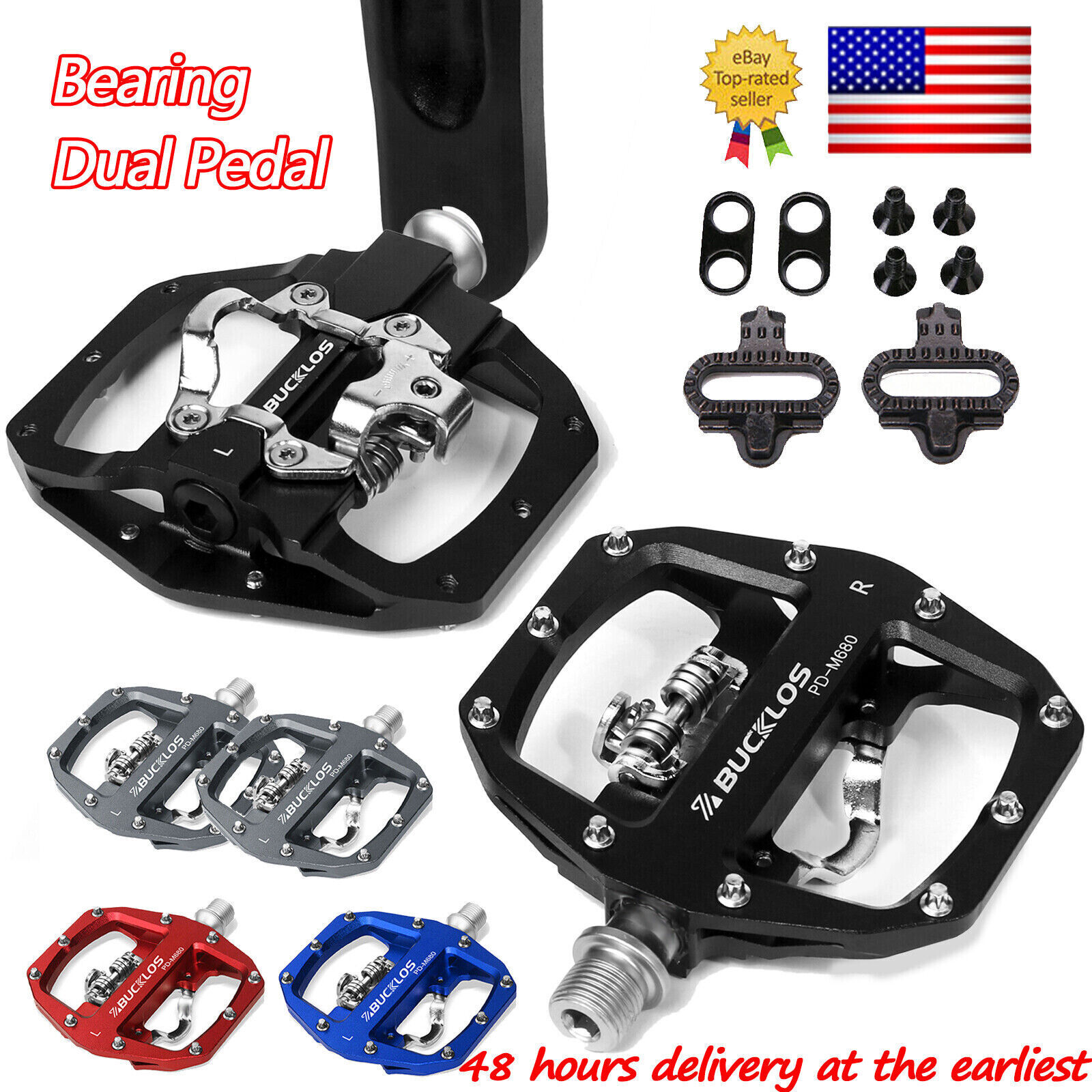 SPD Pedal Clipless Pedals 9/16″ Mountain Bike Pedals Dual Platform Multi-Purpose