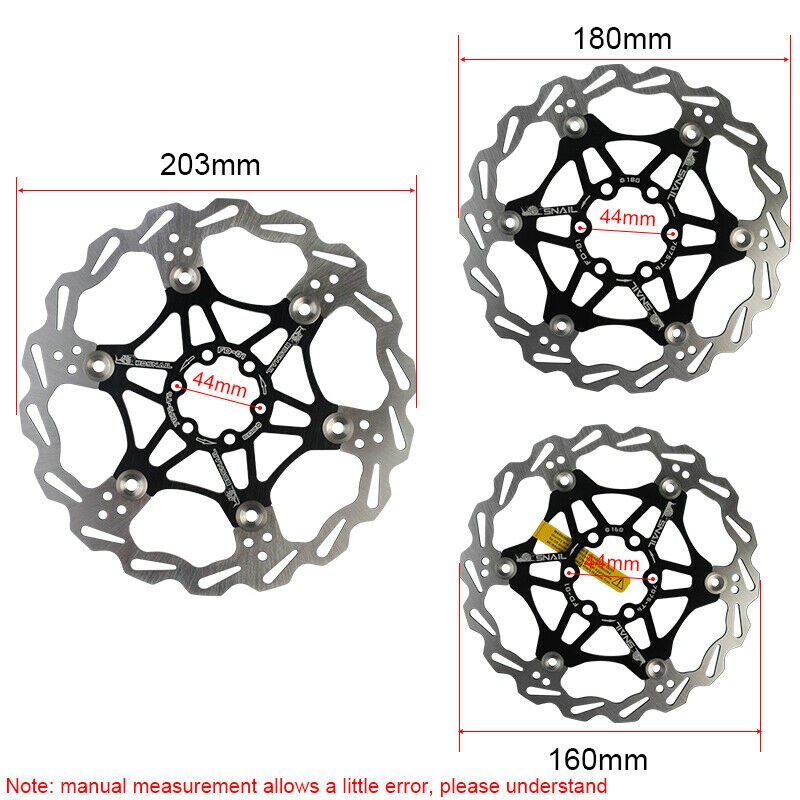 2 PCS Bicycle Brake Rotor Mountain Bike Floating Disc Brake Rotor Blue & 6 Bolts