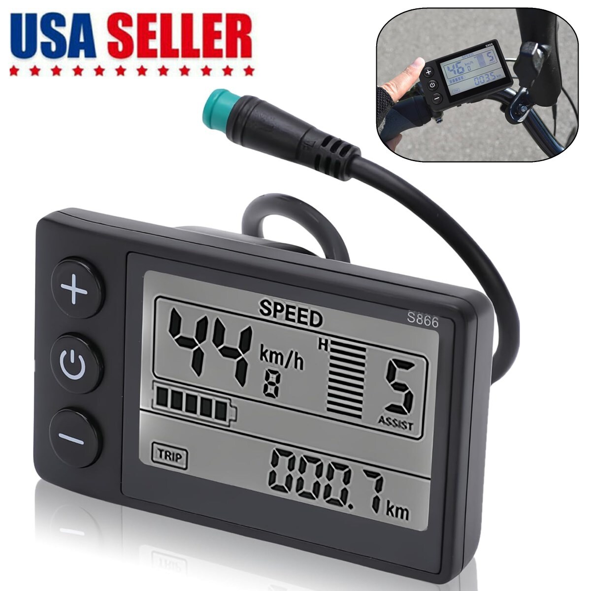 For E-bike Lcd Display 24V/36V/48V Mini E-Bicycle Electric Bike Speed Meter 2024