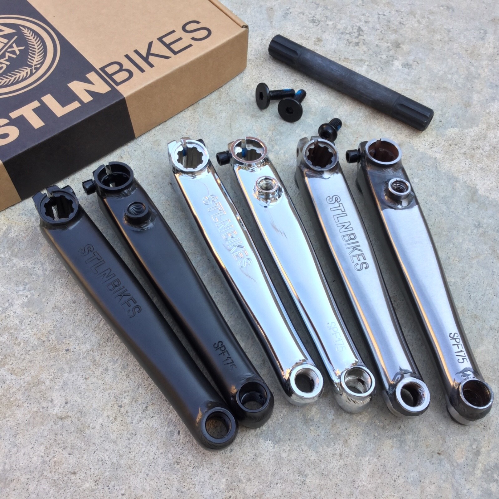 STOLEN BMX MOB V4 CRANKS 3 PIECE 175MM BMX CRANKS FIT KINK SALT MISSION RANT