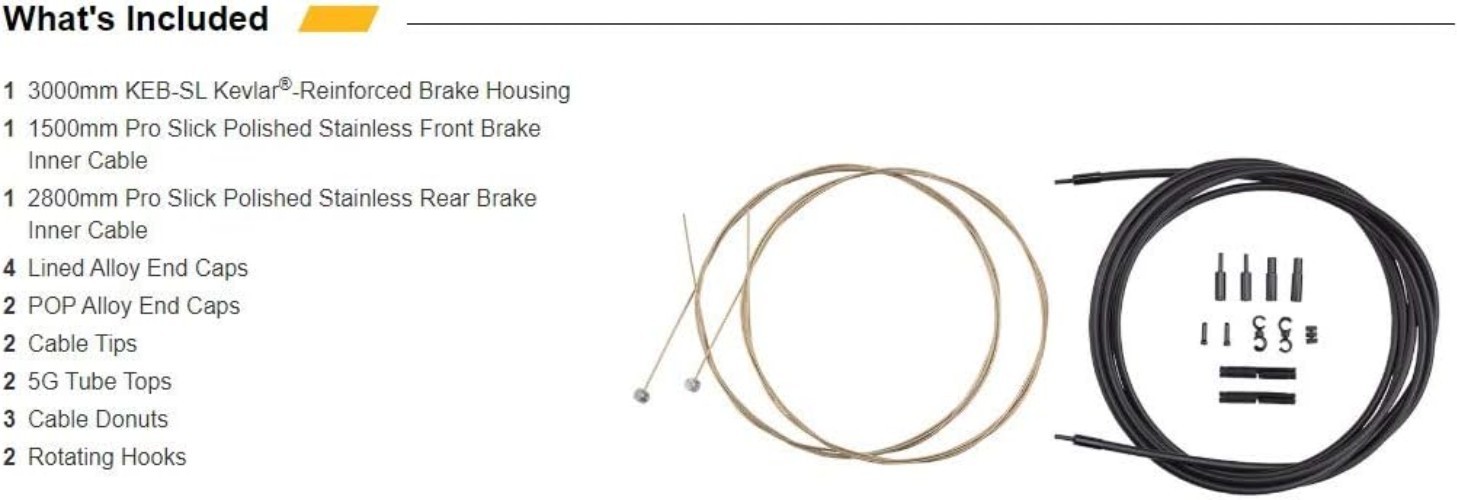 Mountain Bike Brake Cable Kit – Complete with Installation Components, 1500mm