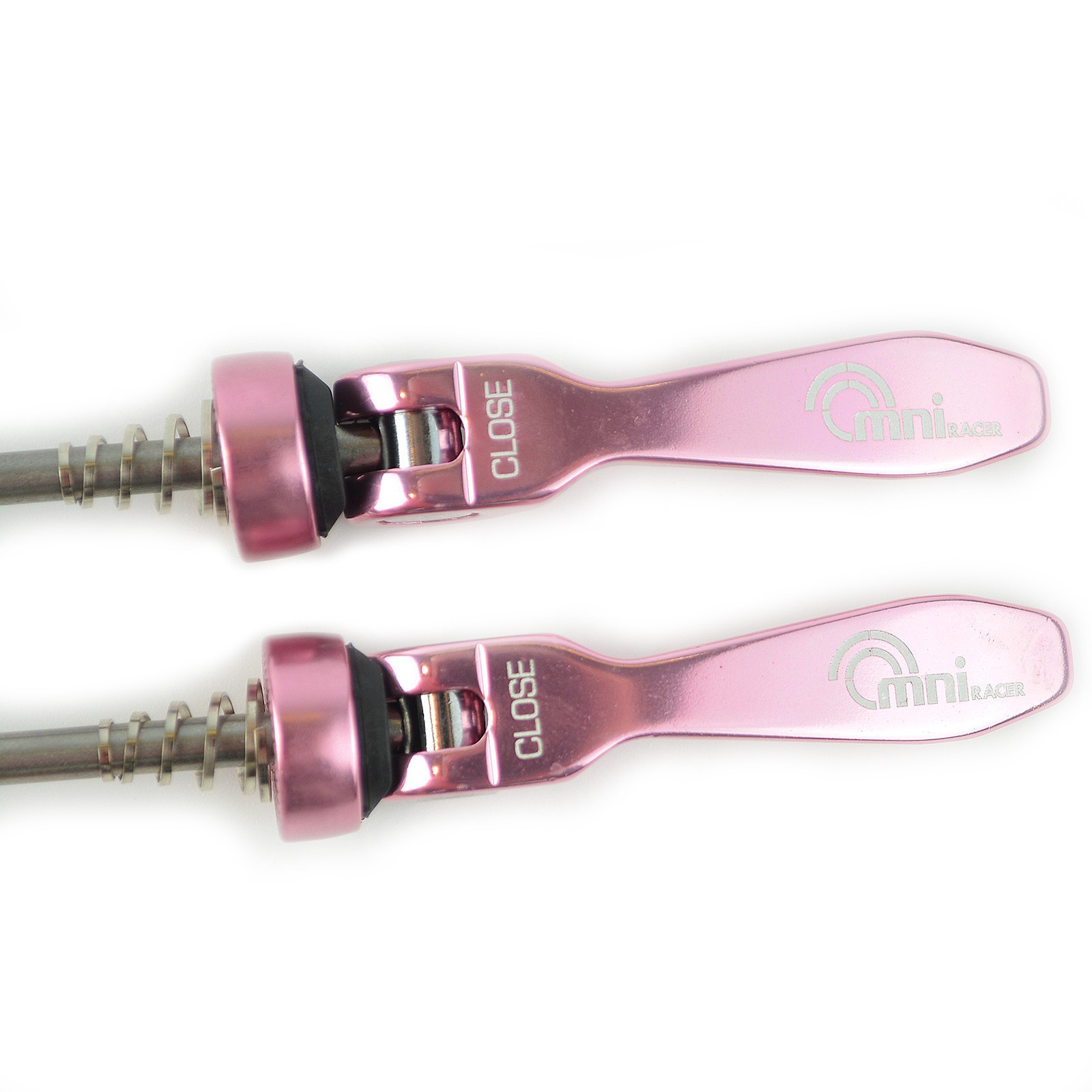 OMNI Racer Quick Release Road Mountain Bicycle Wheel Skewers Stainless: PINK