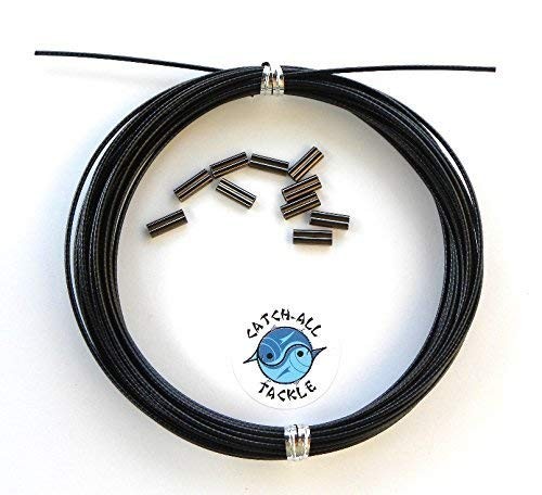 49Strand Stainless Steel Black Vinyl Coated Cable Kit 30FT 10 Crimps